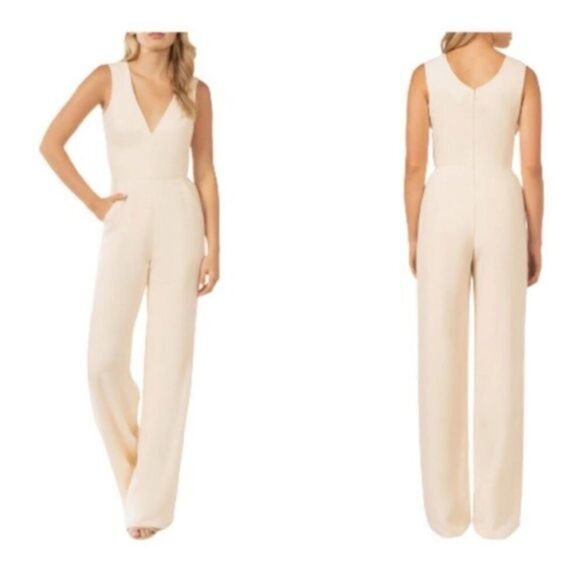 Dress the Population Pants - DRESS the Population Pantsuit Cream Size XS
